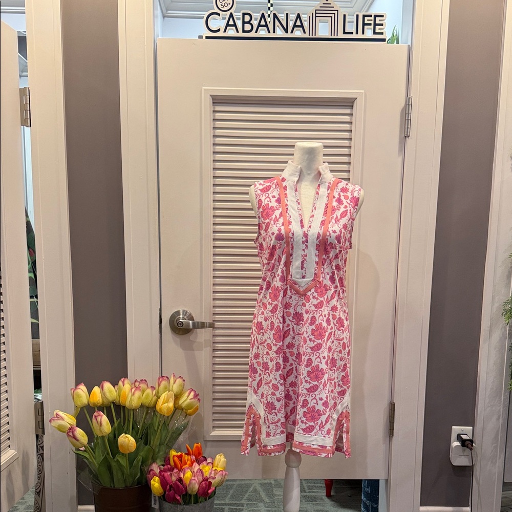 Cabana Life Pink and White Floral Dress